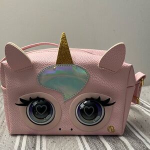 Adorable Unicorn Crossbody Bag – Pink with Glitter Horn & 3D Eyes